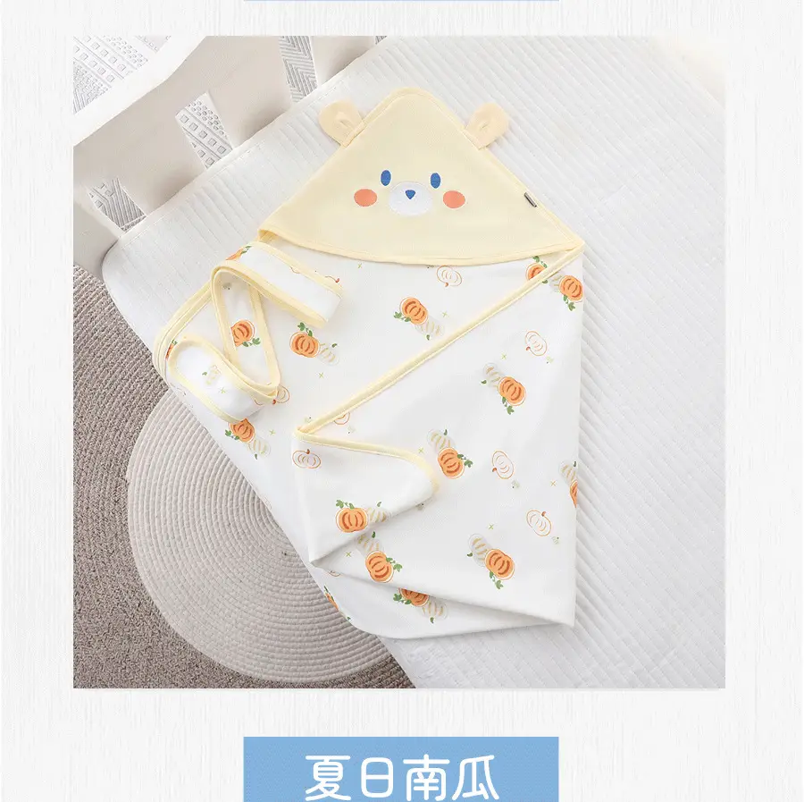 Newborn Baby Bath Towel Red White Cotton Anti-Startling — feature 9
