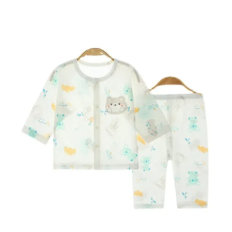 Baby Split Cotton Summer Suit Cream 2-Piece