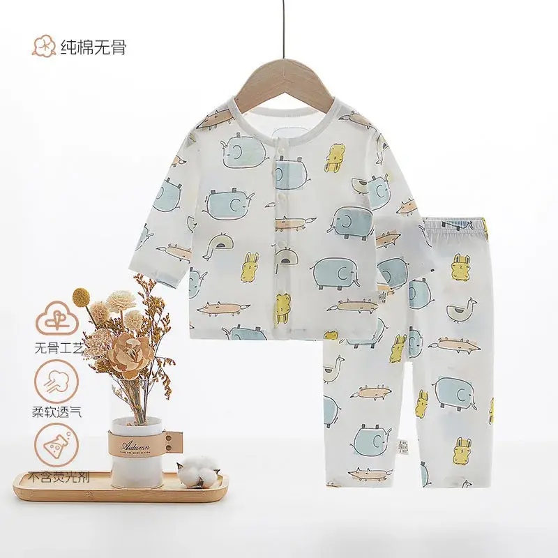 Baby Split Cotton Summer Suit Cream 2-Piece — feature 14