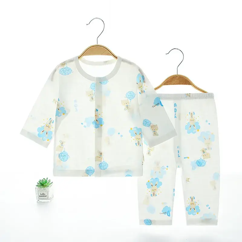 Baby Split Cotton Summer Suit Cream 2-Piece