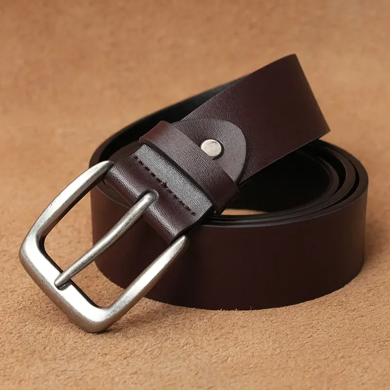 Men's High-Carbon Steel Belt with Cowhide Strap