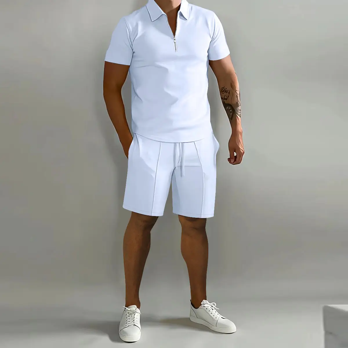 Men Green Polo Shorts 2026 Summer Casual — feature 6