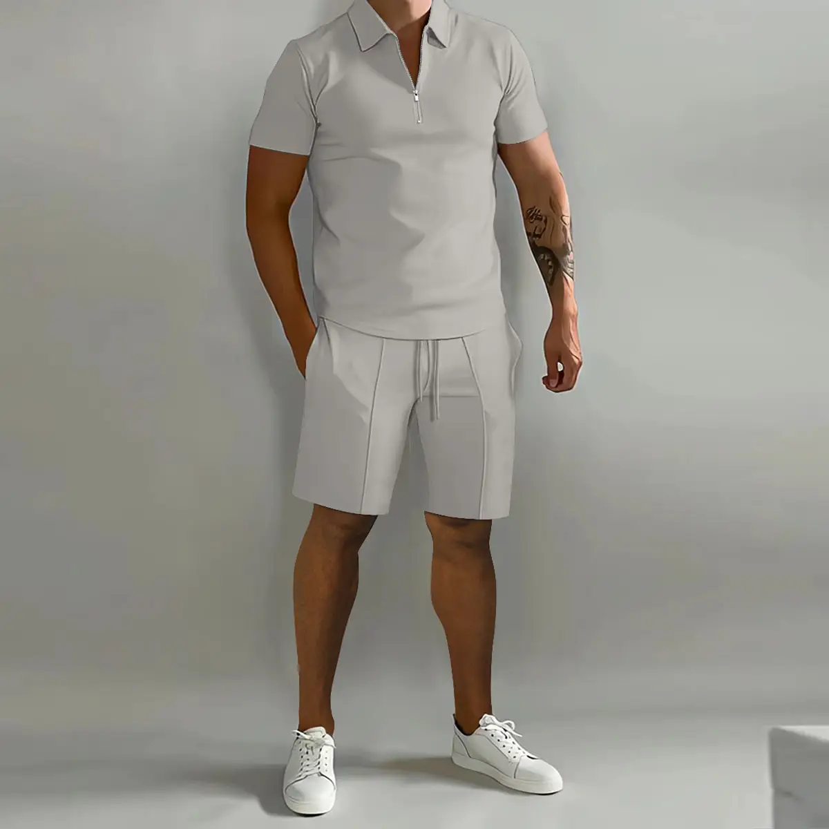 Men Green Polo Shorts 2026 Summer Casual — feature 5