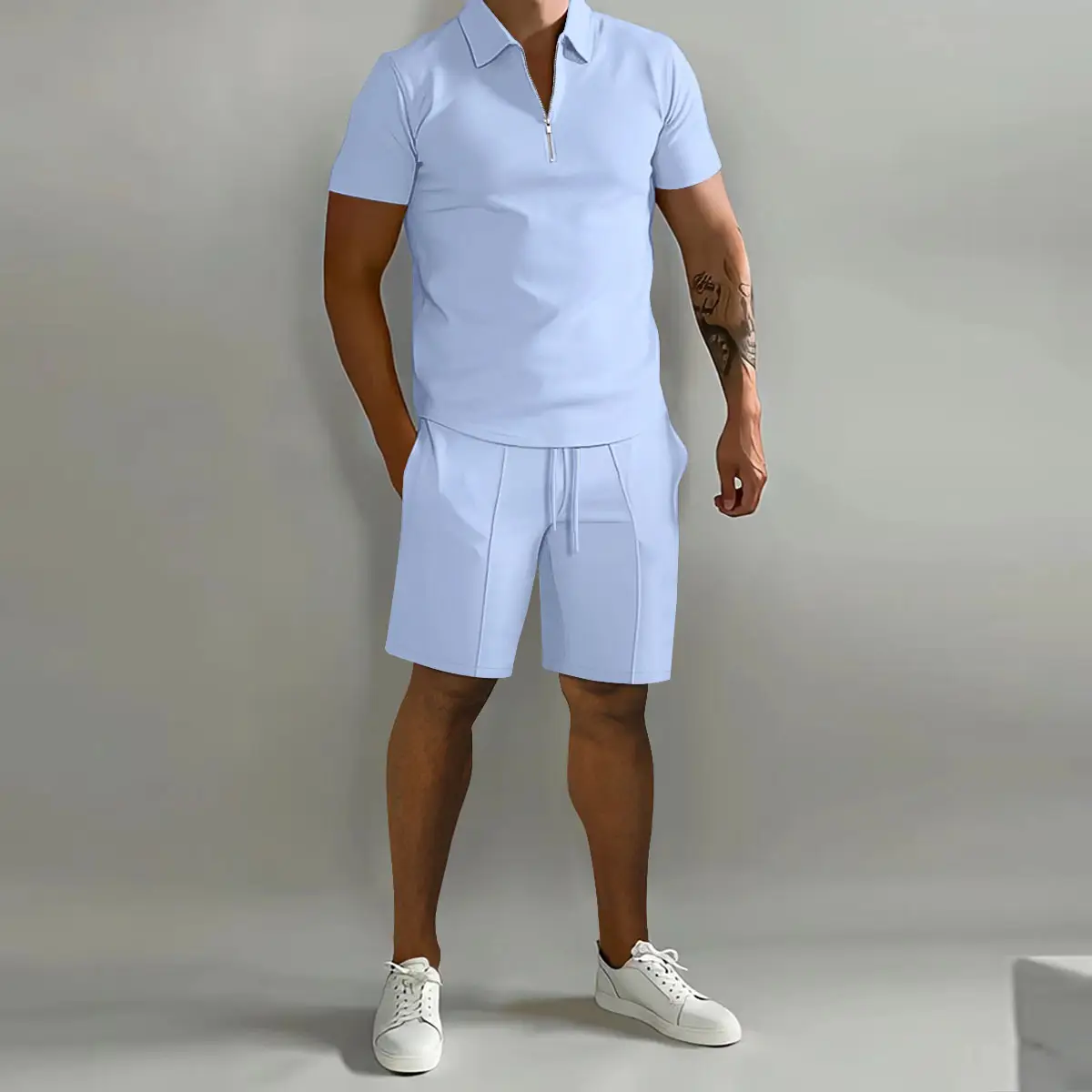 Men Green Polo Shorts 2026 Summer Casual — feature 4