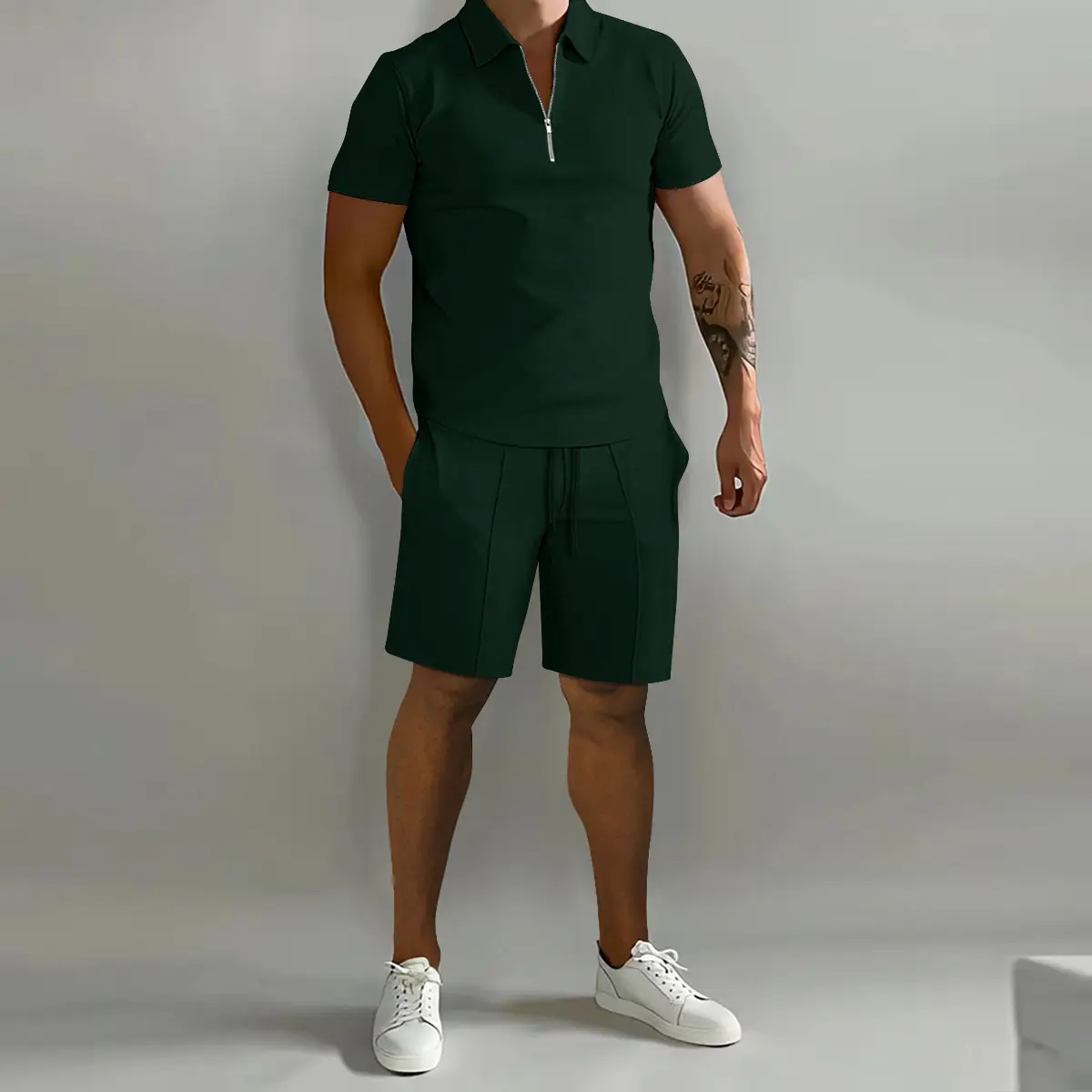 Men Green Polo Shorts 2026 Summer Casual - Image 6