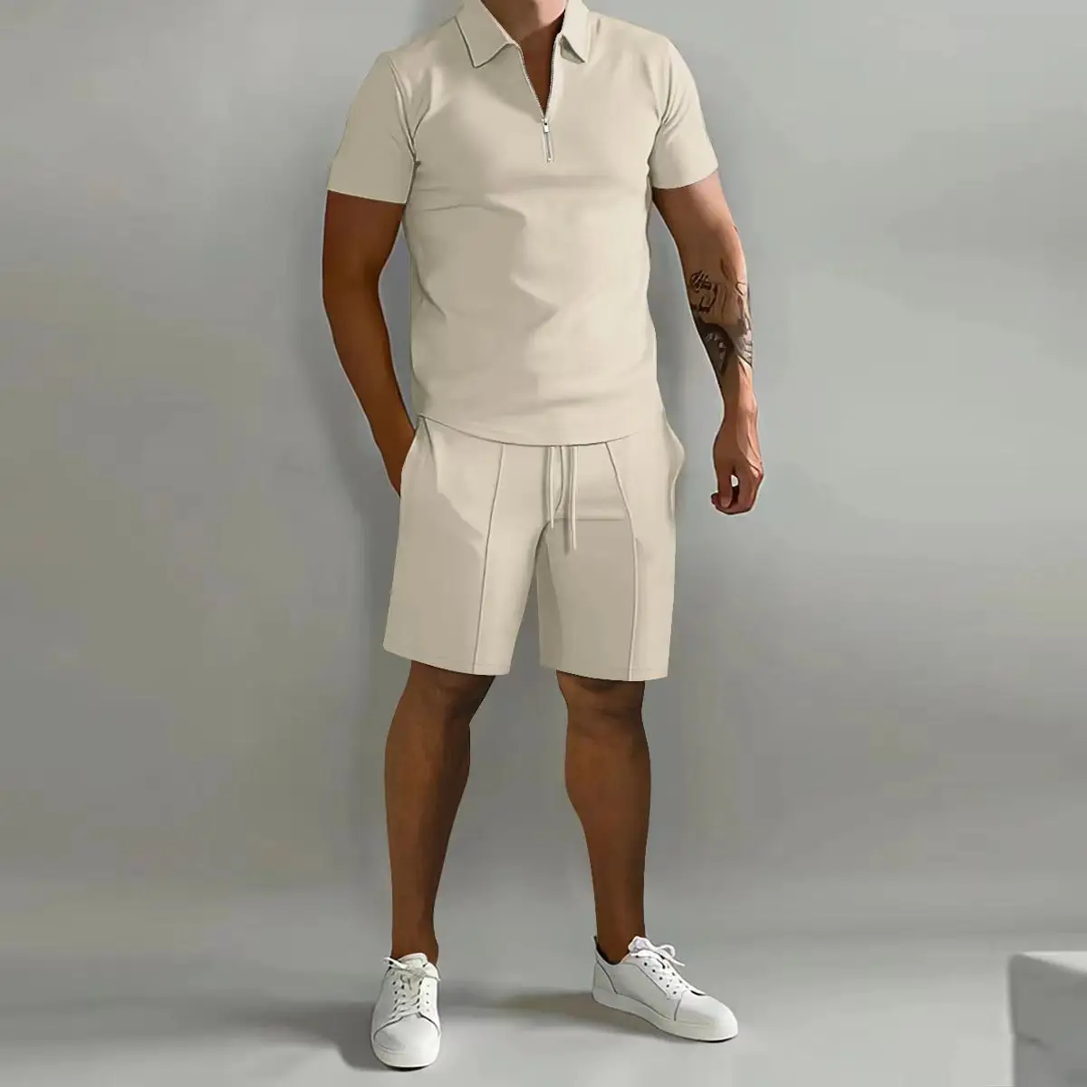 Men Green Polo Shorts 2026 Summer Casual - Image 8