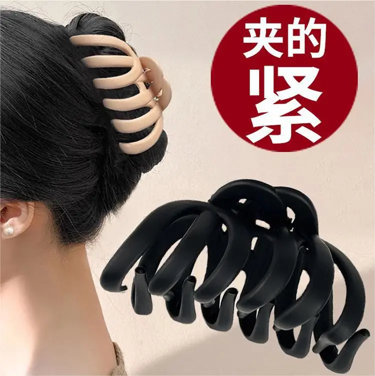 Black Large Elegant Hair Clip Women's Head Back Retro Elegant Shark Clip - Image 7