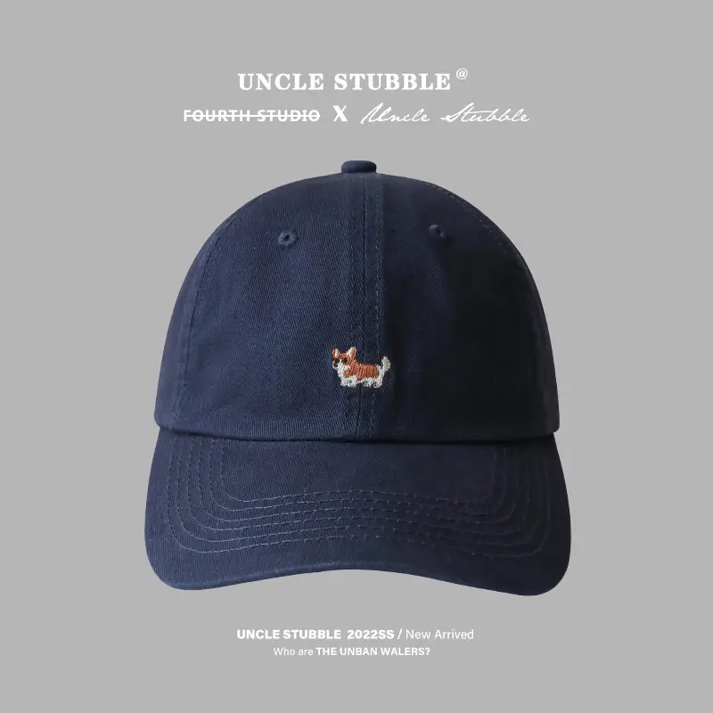 Uncle Stubble Cartoon Cap Blue for Girls Boys