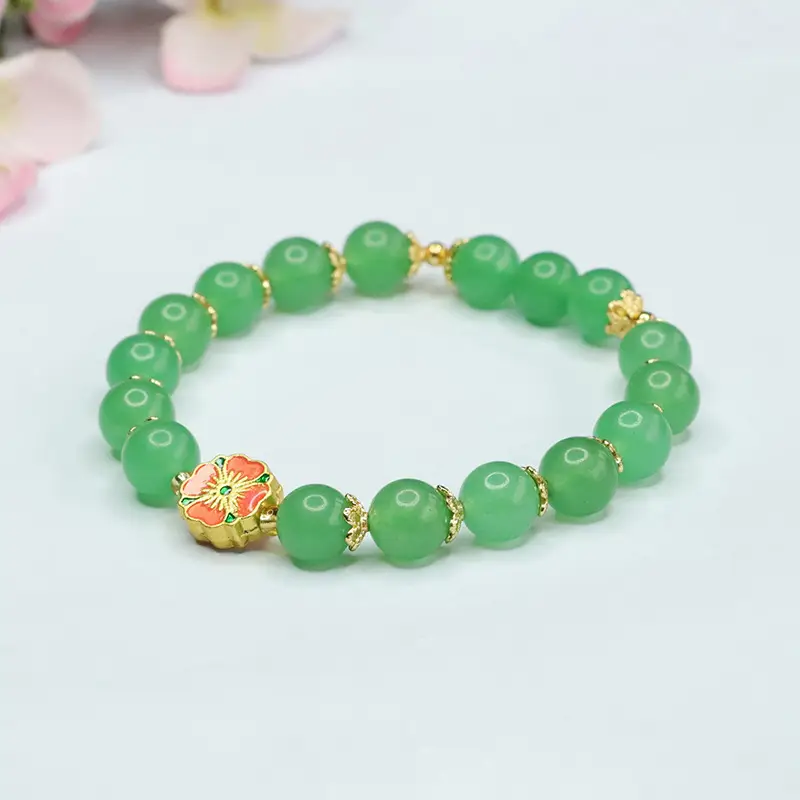 Guan Yu Green Jade Four Leaf Clover Bracelet - Image 3