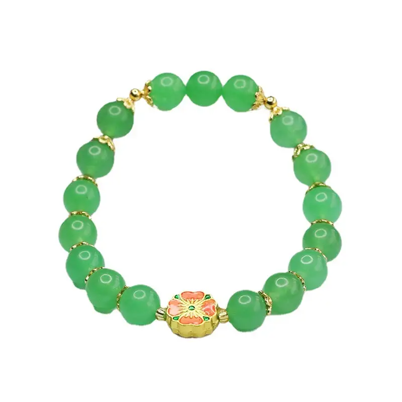 Guan Yu Green Jade Four Leaf Clover Bracelet - Image 6