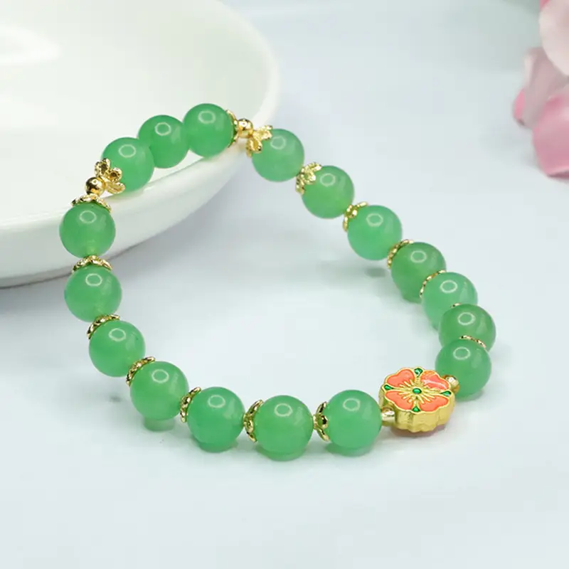 Guan Yu Green Jade Four Leaf Clover Bracelet — feature 9