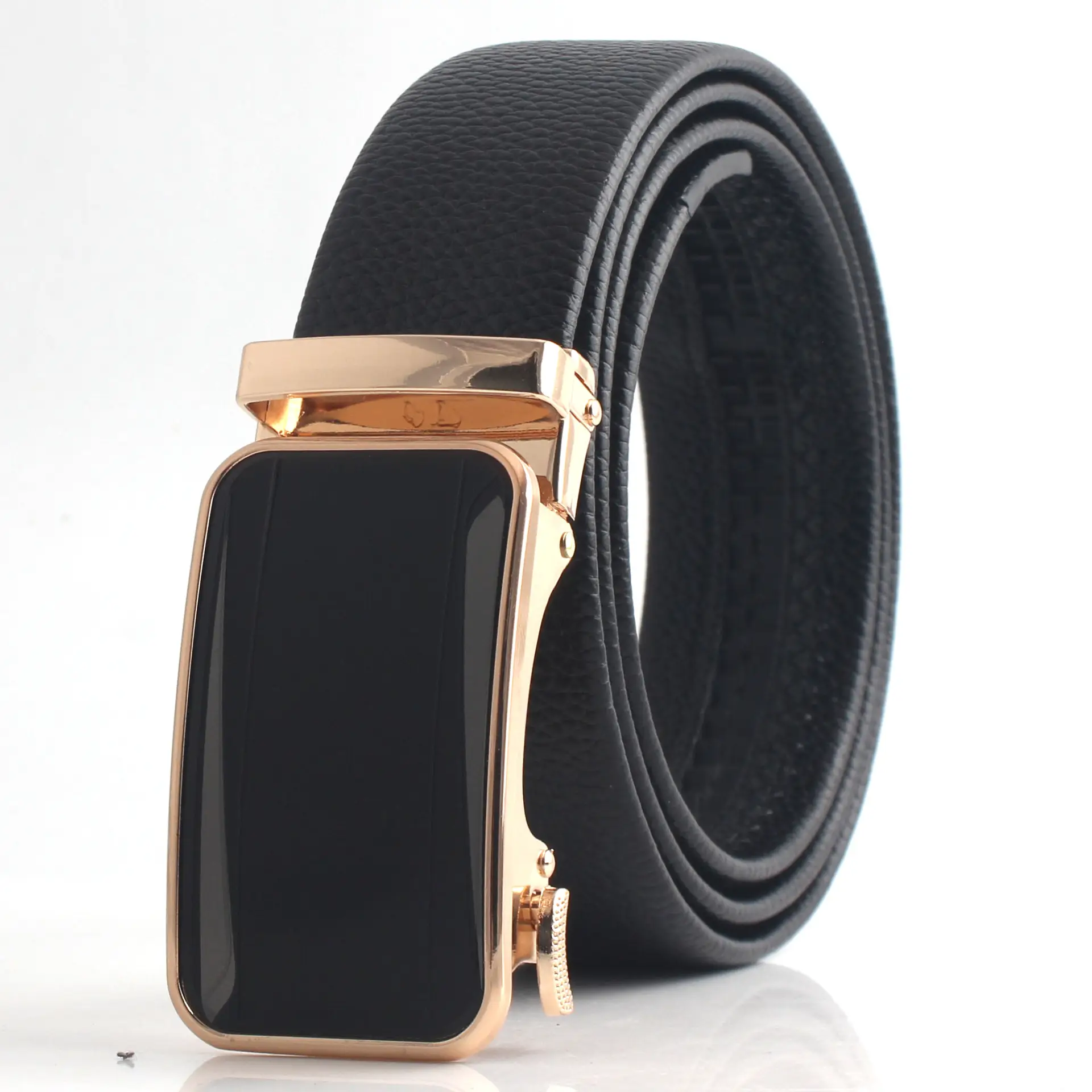Hongsheng Belt for Men 3D Film Gold Black