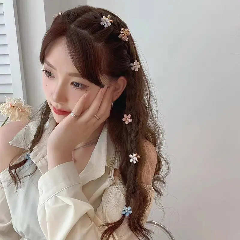 Crystal Flower Hair Clips for Girls - 6 Pcs Set