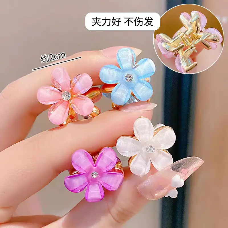 Crystal Flower Hair Clips for Girls - 6 Pcs Set