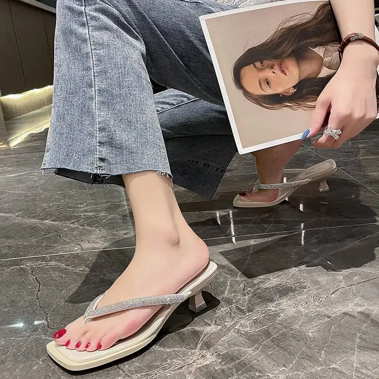 2023 Rhinestone Square Head Flip Flops Women — feature 20
