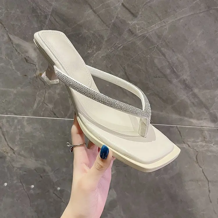 2023 Rhinestone Square Head Flip Flops Women — feature 24