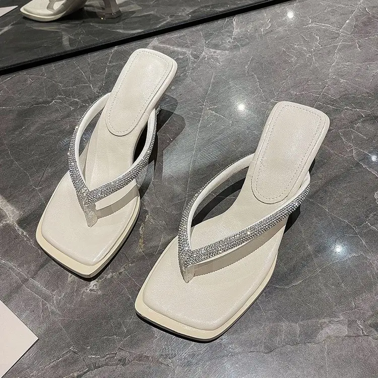 2023 Rhinestone Square Head Flip Flops Women — feature 30