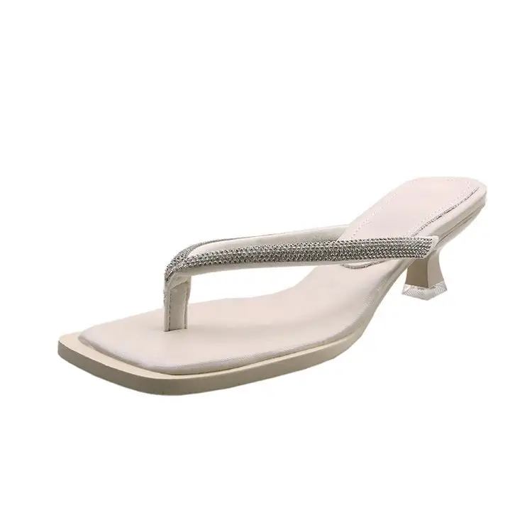 2023 Rhinestone Square Head Flip Flops Women — feature 32