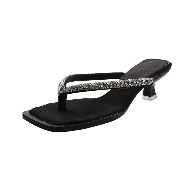2023 Rhinestone Square Head Flip Flops Women — feature 33