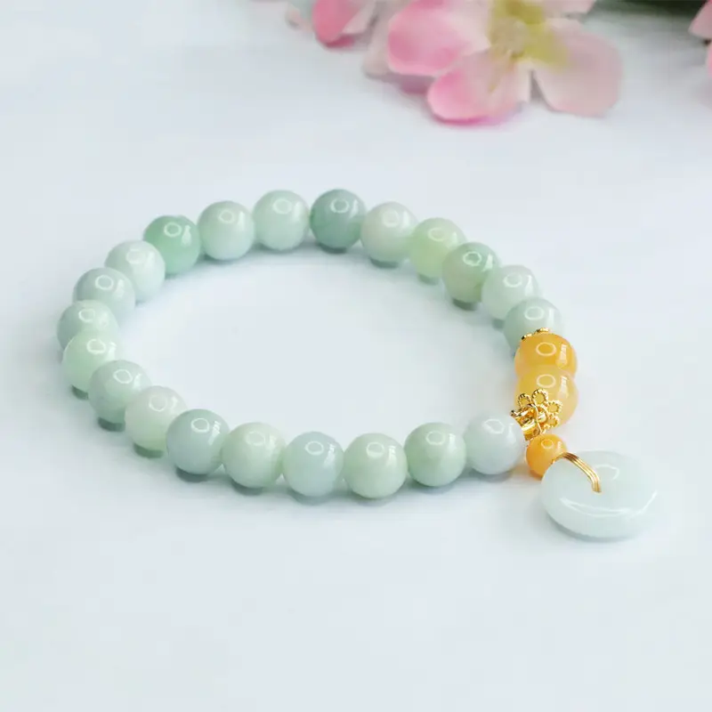 Guan Yu Natural Jade Bracelet Earring Hooks Three-Piece Set — feature 10