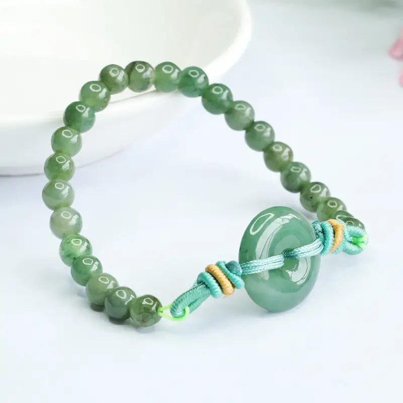 Green Jade Peace Buckle Bracelet Myanmar A-Grade - Image 4