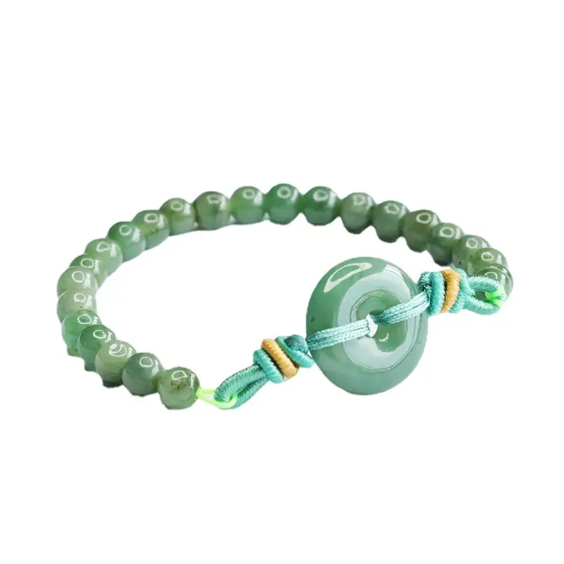 Green Jade Peace Buckle Bracelet Myanmar A-Grade - Image 5