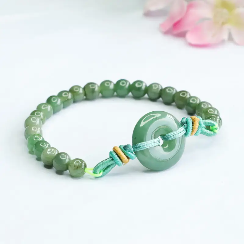 Green Jade Peace Buckle Bracelet Myanmar A-Grade — feature 5