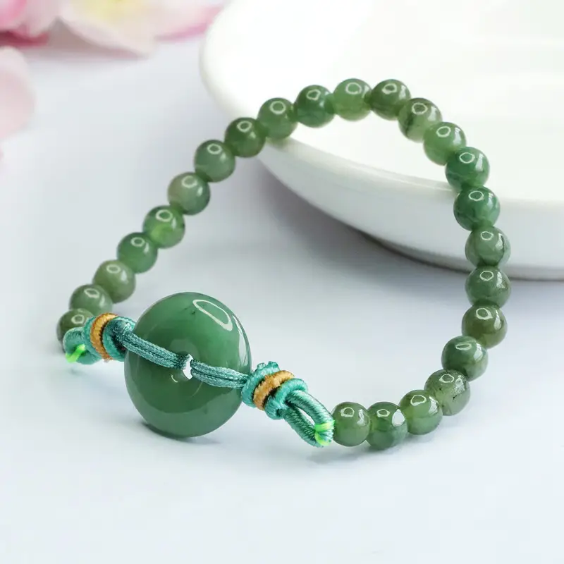 Green Jade Peace Buckle Bracelet Myanmar A-Grade — feature 8