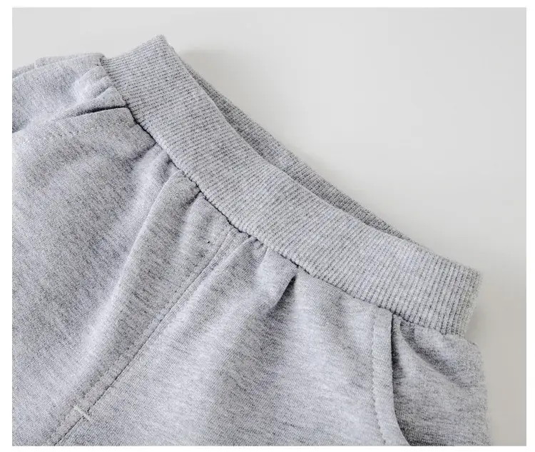 Children's Cotton Middle Shorts Black Gray Blue Summer Casual — feature 17