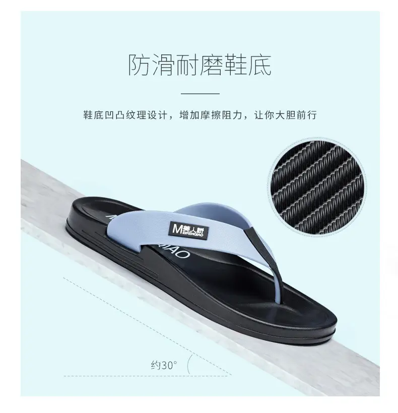 Men's Green Leather Flip-Flops Summer Non-Slip Thick Sole — feature 5