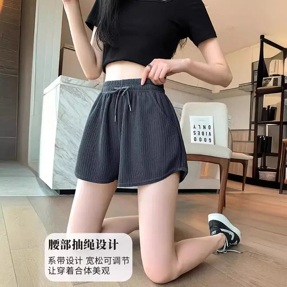 2025 Summer Thin Fitness Running Shorts Women Loose Casual Large Size Wide Leg Pants High Waist a Line Sports Hot Pants - Image 8