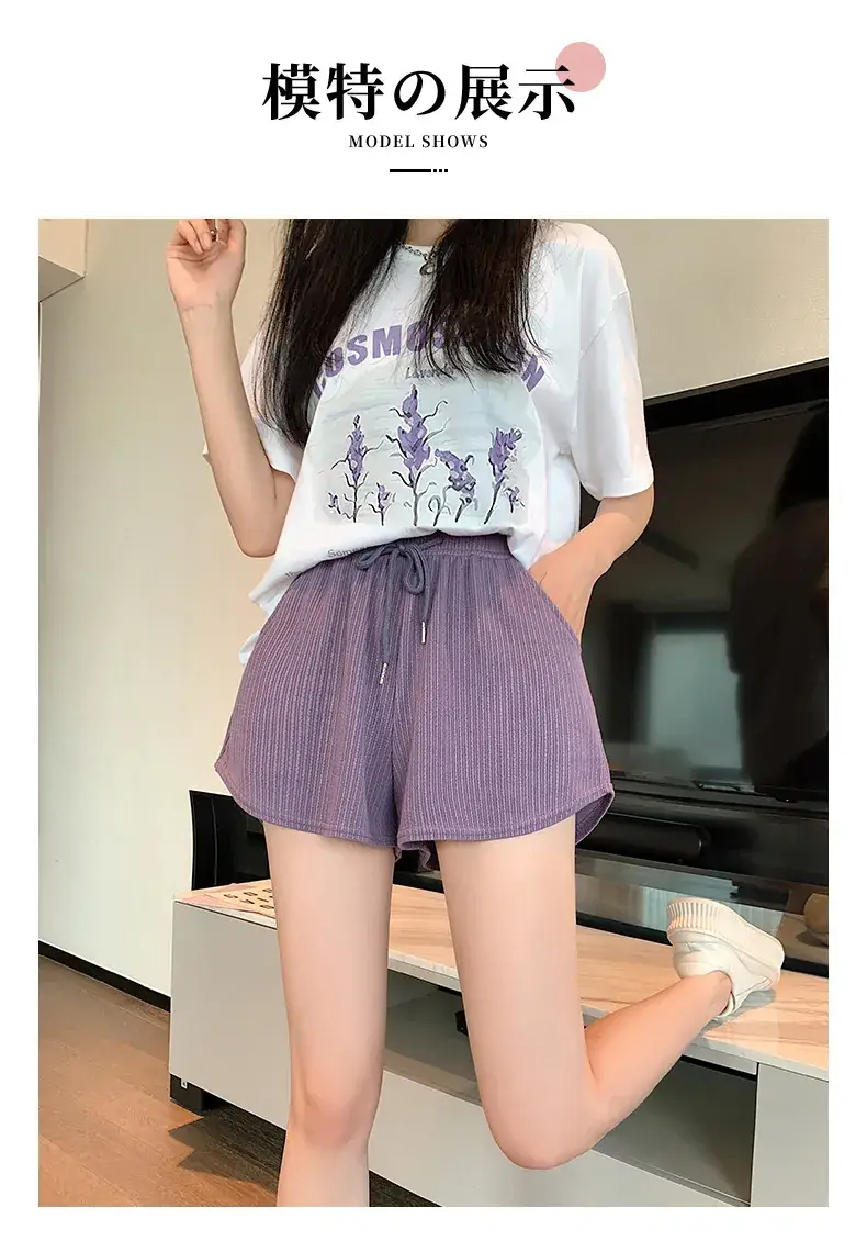 2025 Summer Thin Fitness Running Shorts Women Loose Casual Large Size Wide Leg Pants High Waist a Line Sports Hot Pants — feature 11