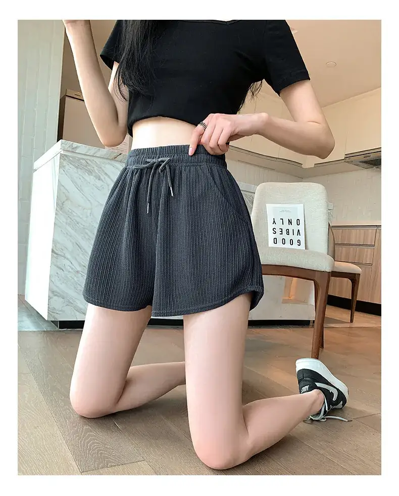2025 Summer Thin Fitness Running Shorts Women Loose Casual Large Size Wide Leg Pants High Waist a Line Sports Hot Pants — feature 13