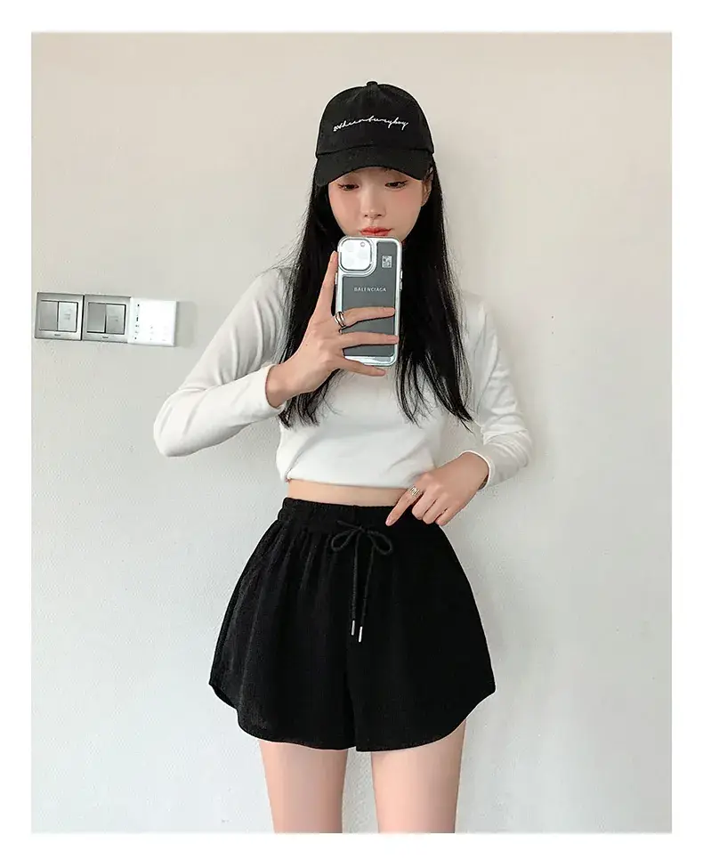 2025 Summer Thin Fitness Running Shorts Women Loose Casual Large Size Wide Leg Pants High Waist a Line Sports Hot Pants — feature 14