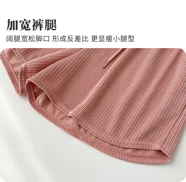 2025 Summer Thin Fitness Running Shorts Women Loose Casual Large Size Wide Leg Pants High Waist a Line Sports Hot Pants — feature 8
