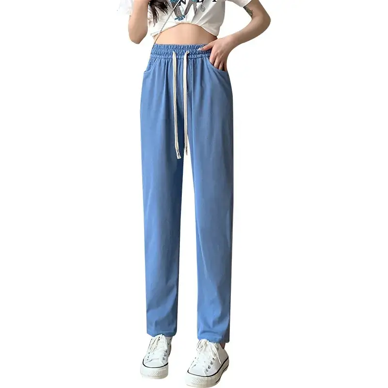 Washed Tencel Denim Nine Point Pants Women's Slim Fit Summer - Image 5