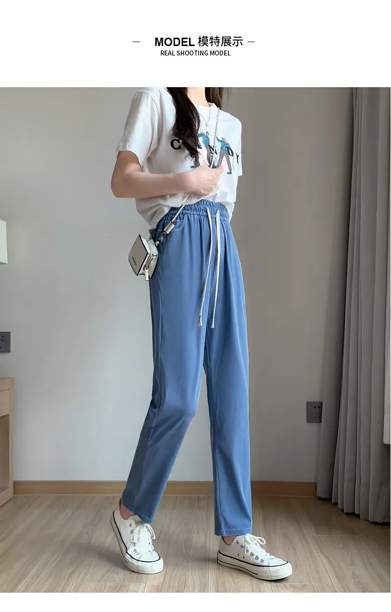 Washed Tencel Denim Nine Point Pants Women's Slim Fit Summer — feature 15