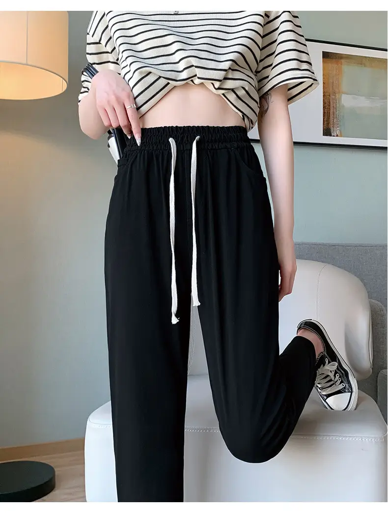 Washed Tencel Denim Nine Point Pants Women's Slim Fit Summer — feature 19