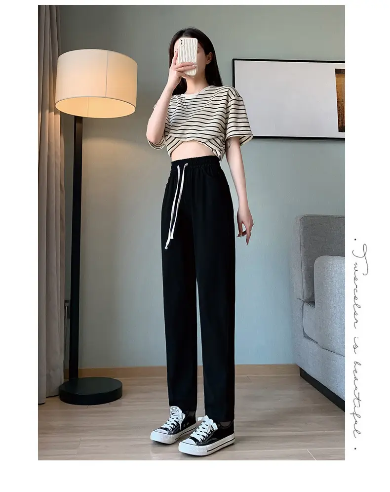 Washed Tencel Denim Nine Point Pants Women's Slim Fit Summer — feature 21