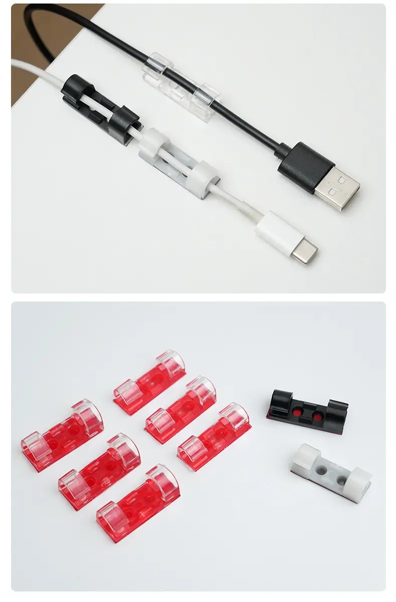 Desktop wire organizer with back adhesive self-adhesive storage network cable data cable fixed routing artifact finishing wire fixer — feature 13