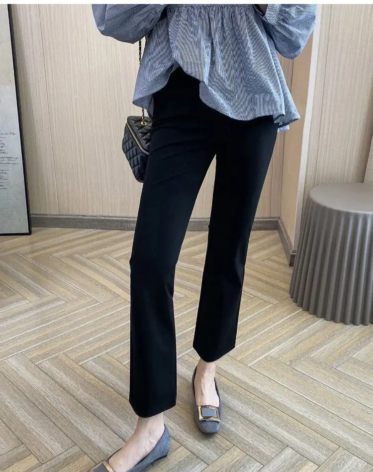 Women Slim Fit Cropped Pants Black Spring Summer — feature 17