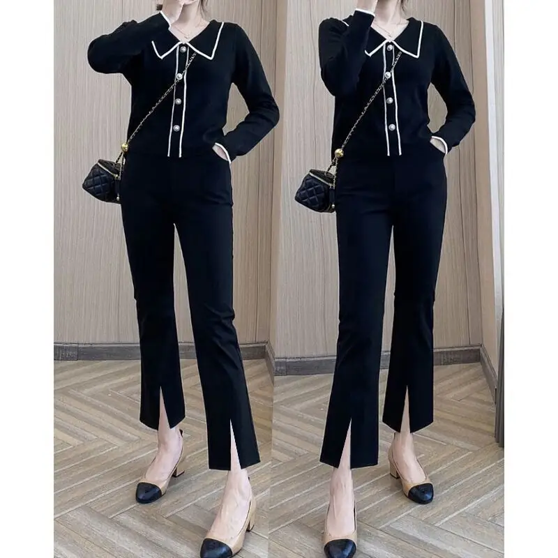 Women Slim Fit Cropped Pants Black Spring Summer — feature 18