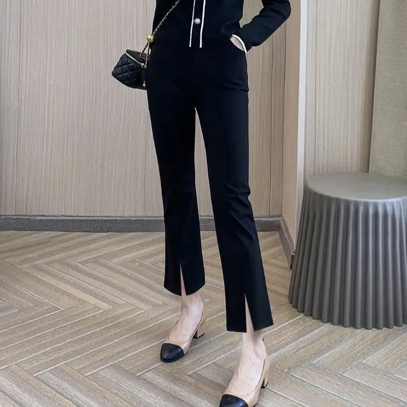 Women Slim Fit Cropped Pants Black Spring Summer — feature 21