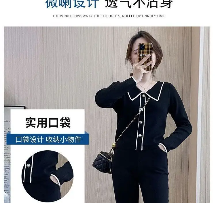 Women Slim Fit Cropped Pants Black Spring Summer — feature 8