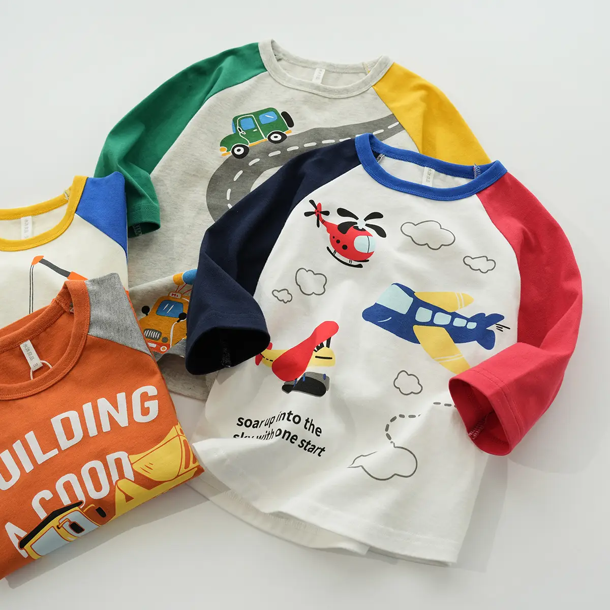 Children Cotton Cartoon Seven Sleeve T-Shirt Boys Spring Summer - Image 5