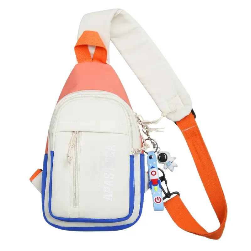 Women's Trendy Crossbody Backpack Orange White Sports Student Bag - Image 8