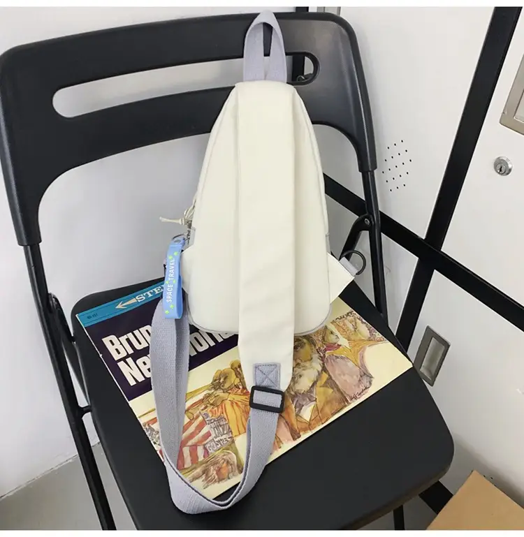 Women's Trendy Crossbody Backpack Orange White Sports Student Bag — feature 13