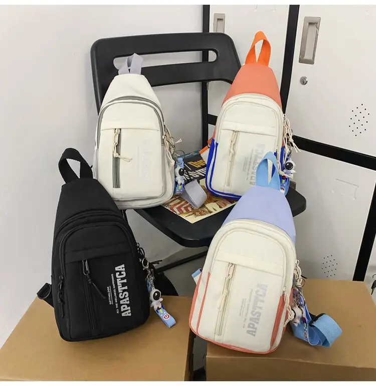 Women's Trendy Crossbody Backpack Orange White Sports Student Bag — feature 16