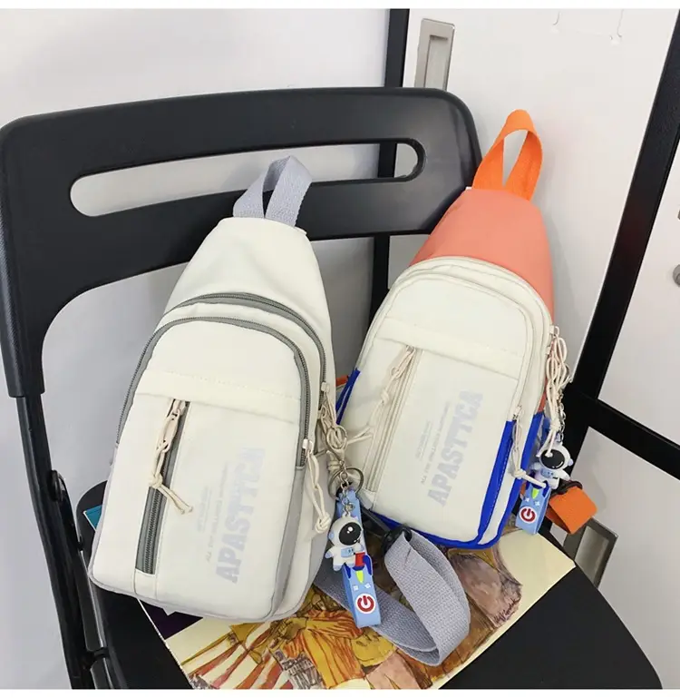 Women's Trendy Crossbody Backpack Orange White Sports Student Bag — feature 17