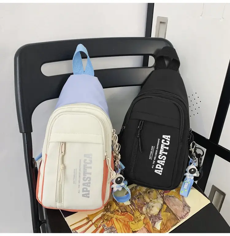 Women's Trendy Crossbody Backpack Orange White Sports Student Bag — feature 18